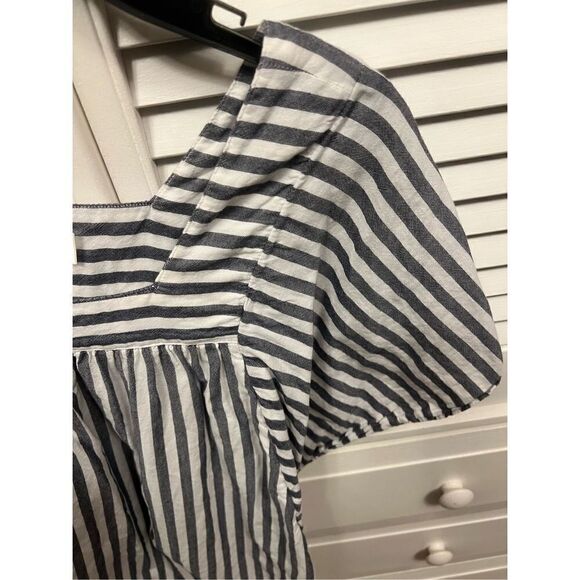 Time and Tru blue and white striped boatneck blouse size Large - Picture 7 of 12
